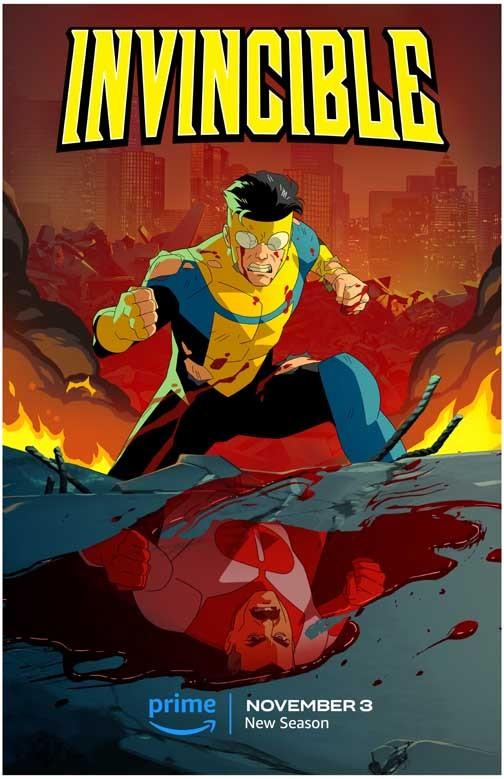 Prime animated INVINCIBLE bloody movie poster 11x17