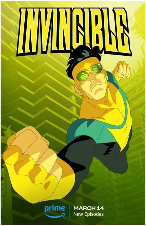 Prime animated INVINCIBLE flying movie poster 11x17