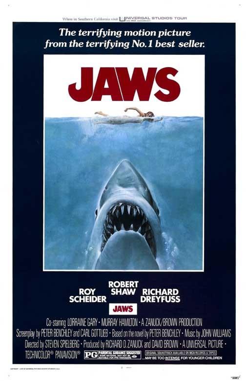 Roy Scheider JAWS Robert Shaw Richard Dreyfuss movie poster 11x17 Spielberg