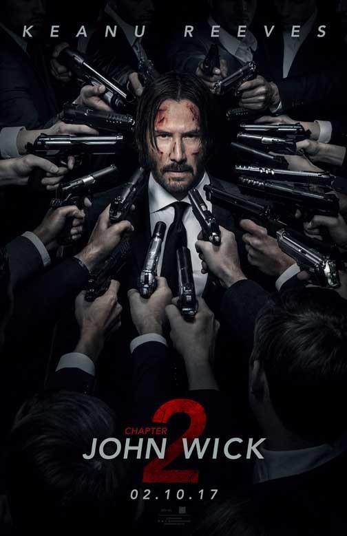 Keanu Reeves JOHN WICK CHAPTER 2 guns advance movie poster 11x17