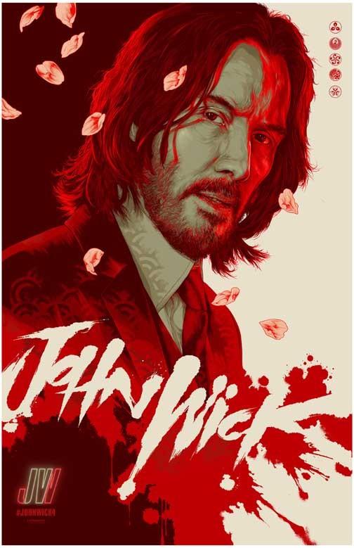 Keanu Reeves JOHN WICK CHAPTER 4 petals advance movie poster 11x17