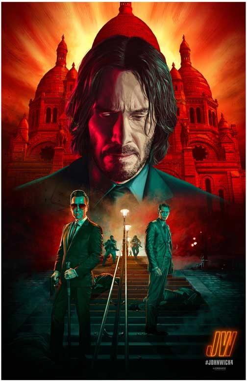 Keanu Reeves JOHN WICK CHAPTER 4 trio advance movie poster 11x17