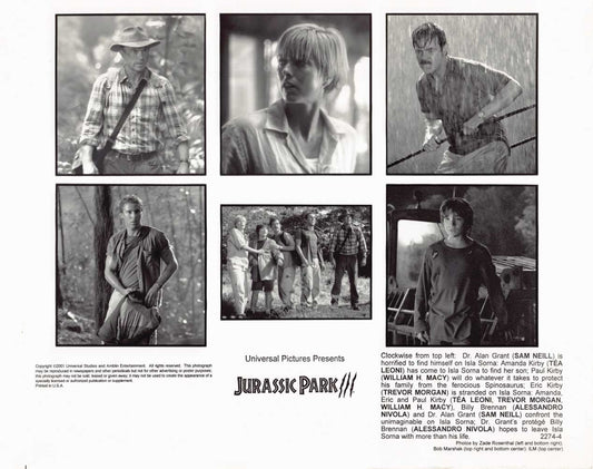 Sam Neill JURASSIC PARK 3 William H. Macy Téa Leoni original 10x8 press photo