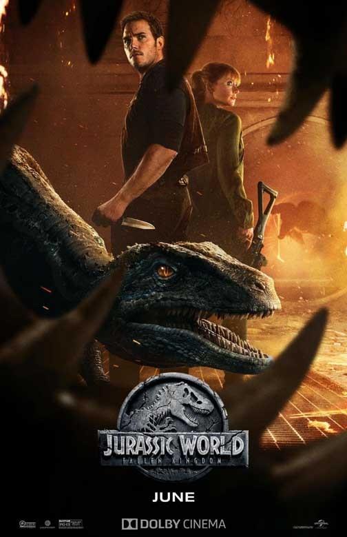 Pratt JURASSIC WORLD FALLEN KINGDOM Howard adv movie poster 11x17