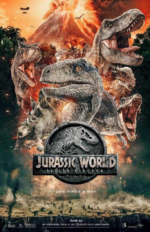 Pratt JURASSIC WORLD FALLEN KINGDOM Howard movie poster 11x17 Fandango