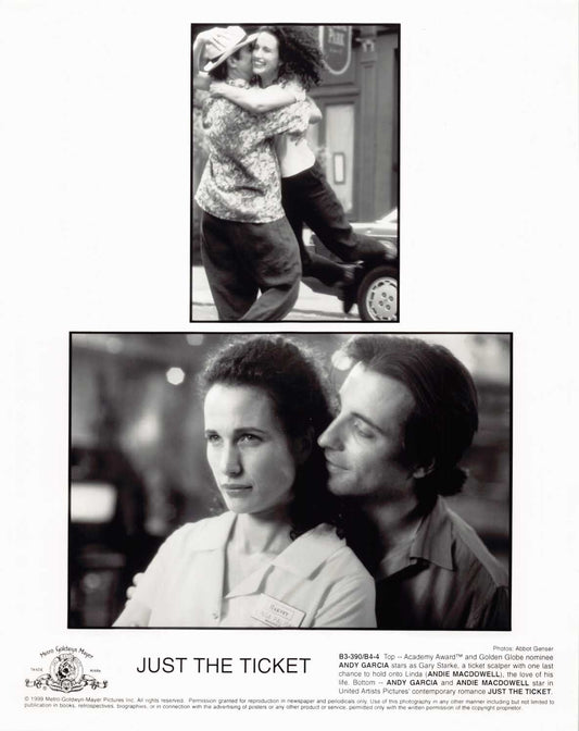 Andy Garcia JUST THE TICKET Andie Macdowell original 8x10 press photo 1999