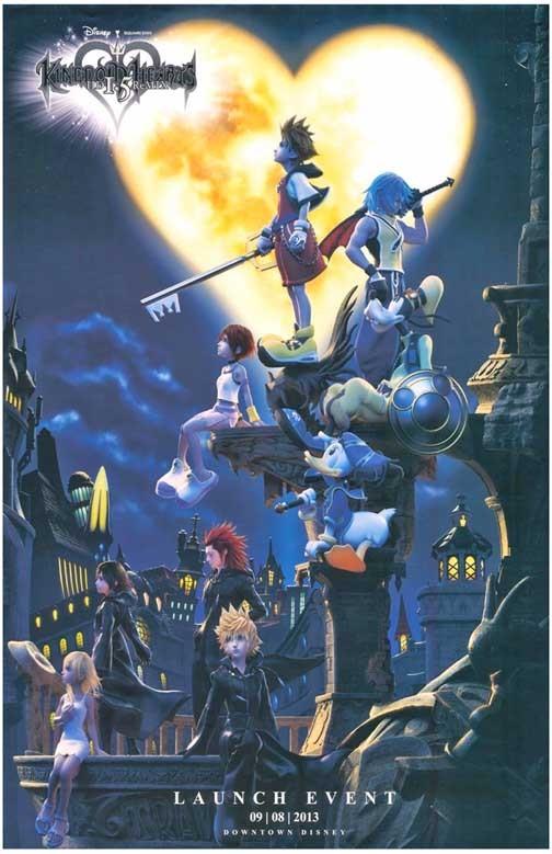 KINGDOM HEARTS DOWNTOWN video game poster 11x17