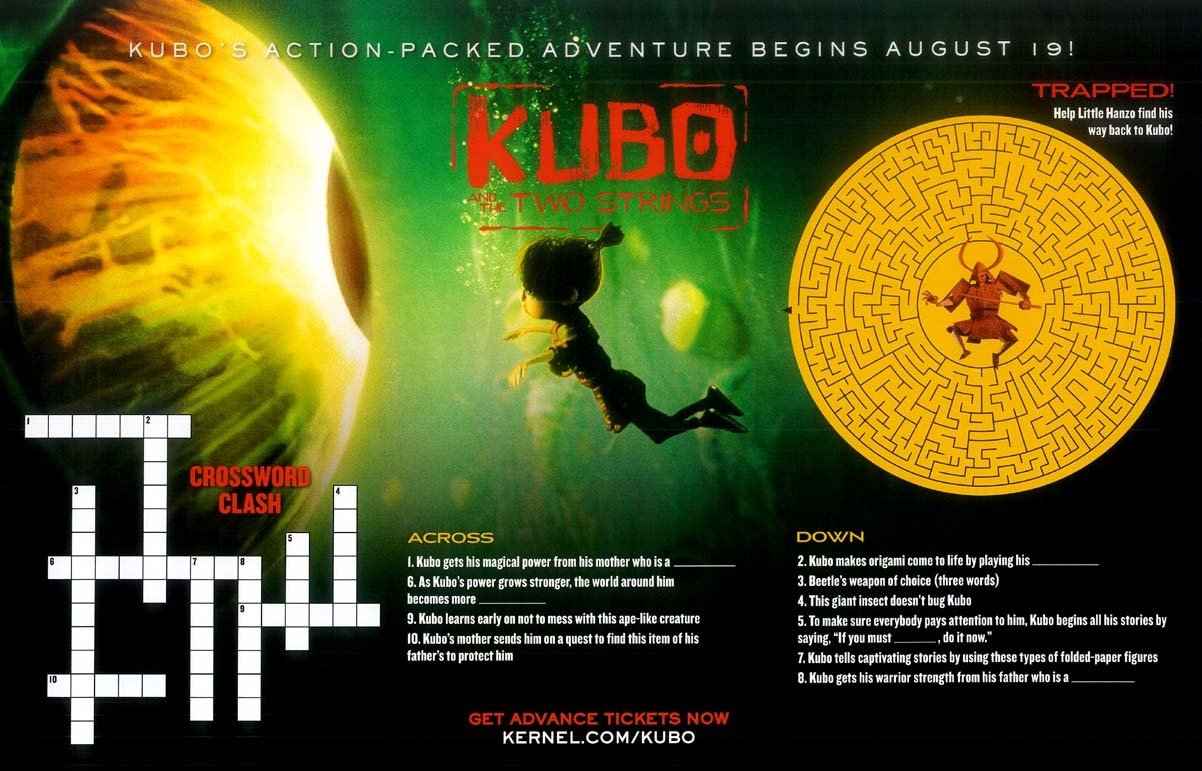 Laika KUBO AND THE TWO STRINGS 'Beetle' original studio movie poster 11x17