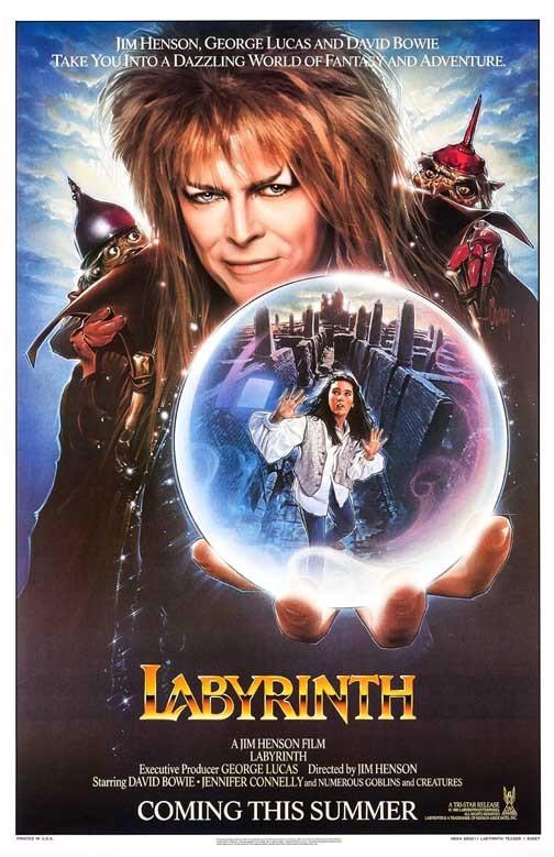David Bowie Jim Henson's LABYRINTH Jennifer Connelly advance movie poster 11x17