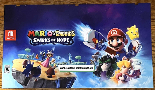 Nintendo Switch wall display MARIO + RABBIDS SPARKS OF HOPE store sign MINT