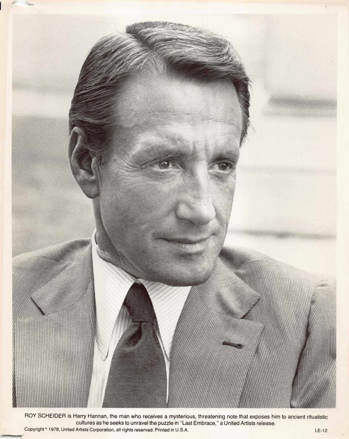 Roy Scheider LAST EMBRACE original press photo 1978