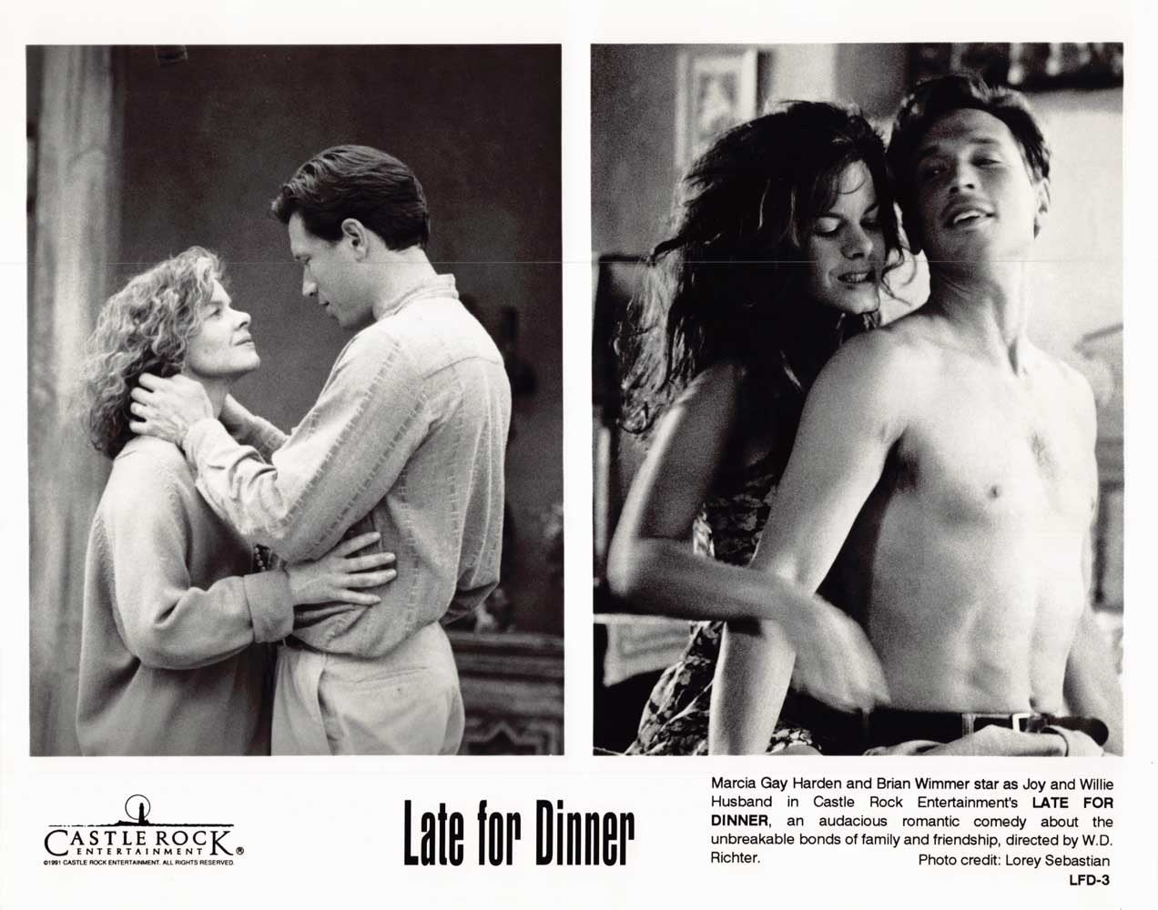 Marcia Gay Harden LATE FOR DINNER Brian Wimmer original 10x8 press photo 1991
