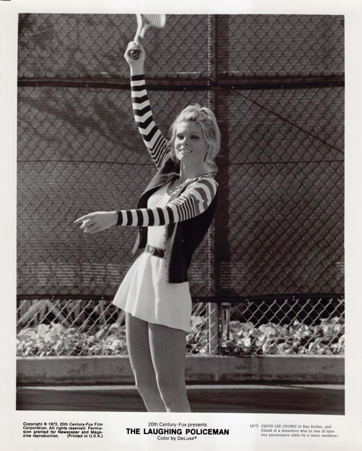 Cathy Lee Crosby LAUGHING POLICEMAN original press photo 1973