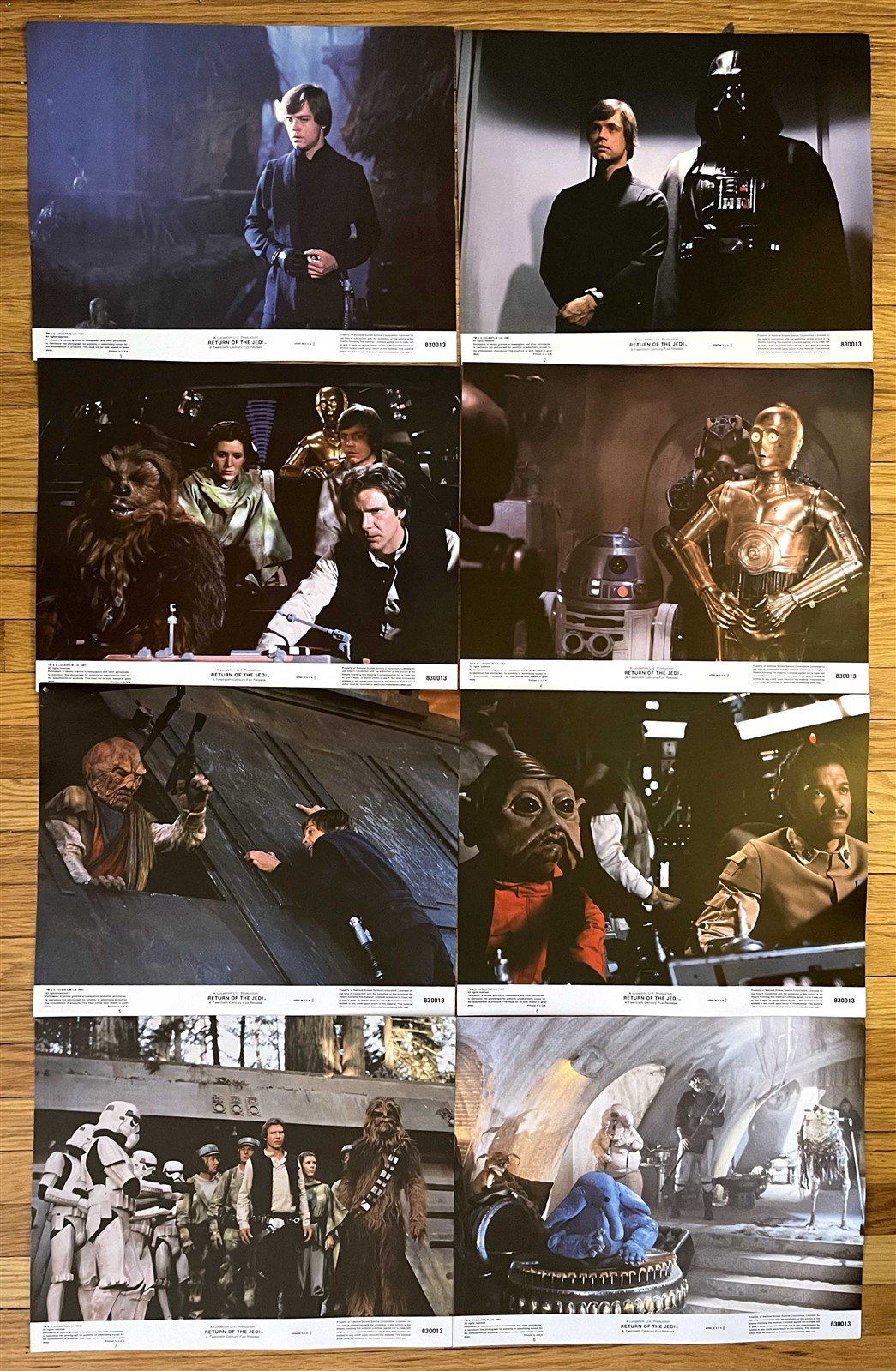 Star Wars RETURN OF THE JEDI original lobby card set 11x14 George Lucas