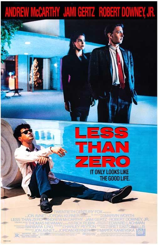 Andrew McCarthy LESS THAN ZERO Robert Downey Jr. Jami Gertz movie poster 11x17
