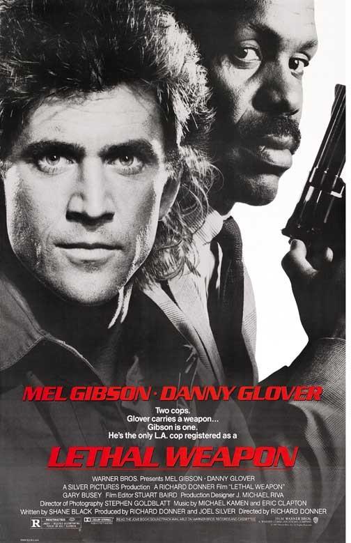 Mel Gibson LETHAL WEAPON Danny Glover movie poster 11x17
