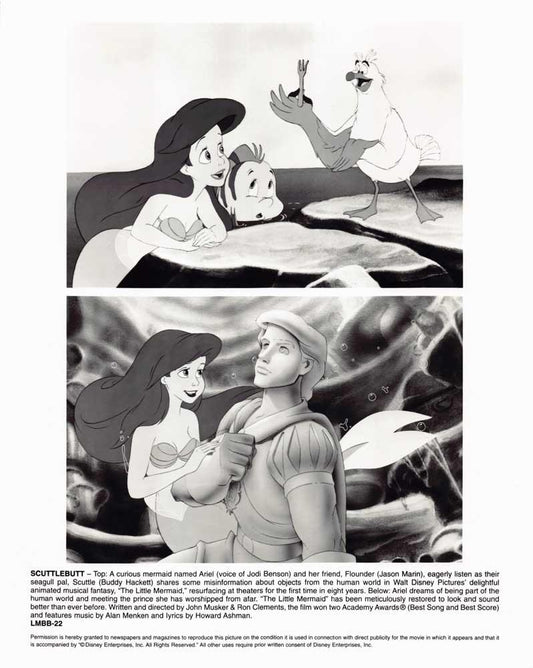 Jodie Benson Disney's THE LITTLE MERMAID Buddy Hackett 8x10 press photo 1997