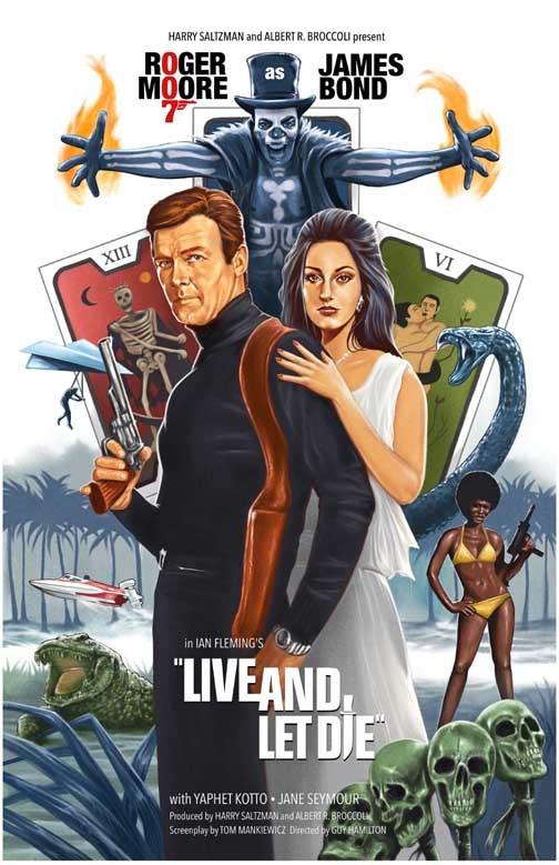 Roger Moore LIVE AND LET DIE movie poster 11x17 James Bond 007