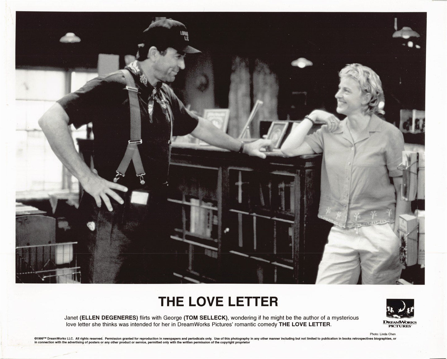 Tom Selleck THE LOVE LETTER Ellen Degeneres original 10x8 press photo 1999