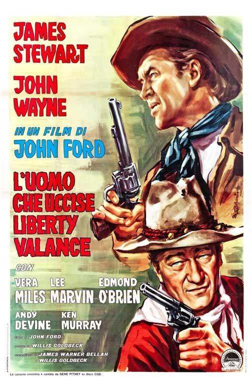James Stewart MAN WHO SHOT LIBERTY VALANCE John Wayne int'l movie poster 11x17