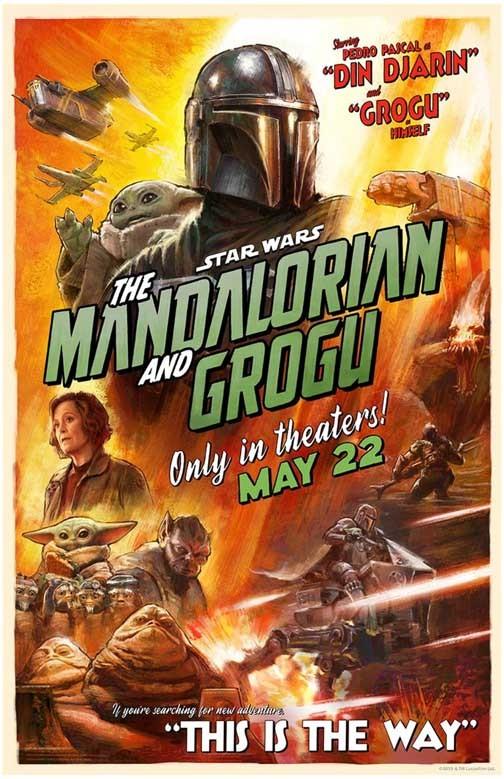 Pedro Pascal STAR WARS MANDALORIAN AND GROGU advance movie poster 11x17
