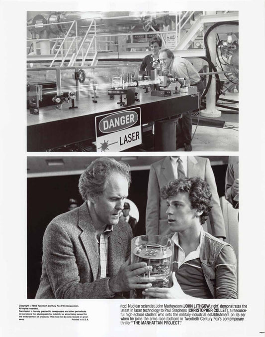 John Lithgow MANHATTAN PROJECT Christopher Collet original press photo 1986
