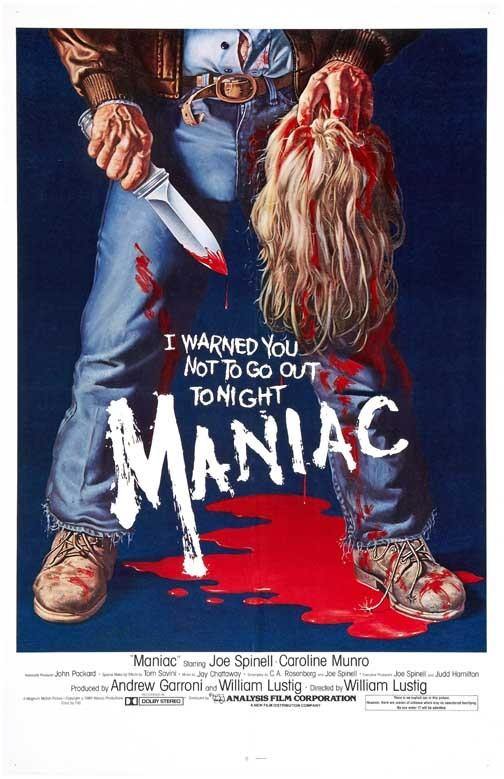 Joe Spinell MANIAC Caroline Munro movie poster 11x17