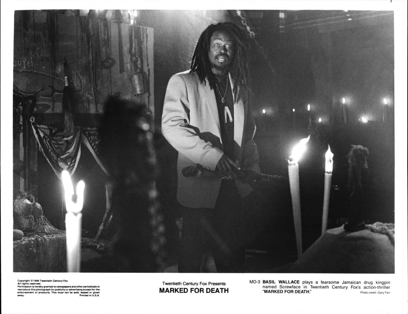 Basil Wallace MARKED FOR DEATH original 10x8 press photo 1990