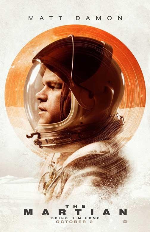 Matt Damon THE MARTIAN Daniels Chastain profile movie poster 11x17 Ridley Scott