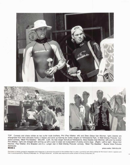 Paul Walker MEET THE DEEDLES Steve Van Wormer original 8x10 press photo 1998