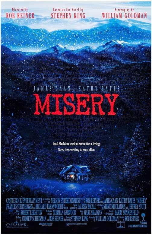 Kathy Bates Stephen King's MISERY James Caan movie poster 11x17