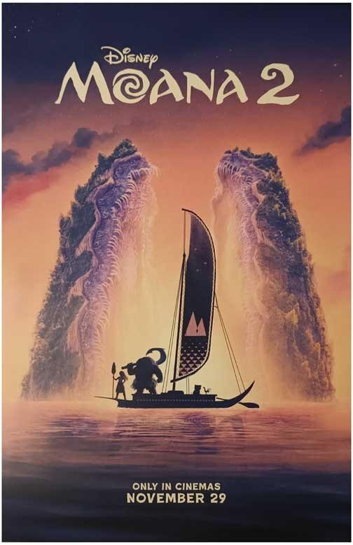 Disney MOANA 2 boat advance movie poster 11x17