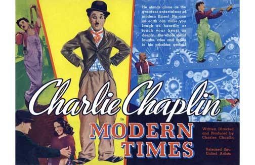 Charlie Chaplin MODERN TIMES 'Style A' movie poster 17x11