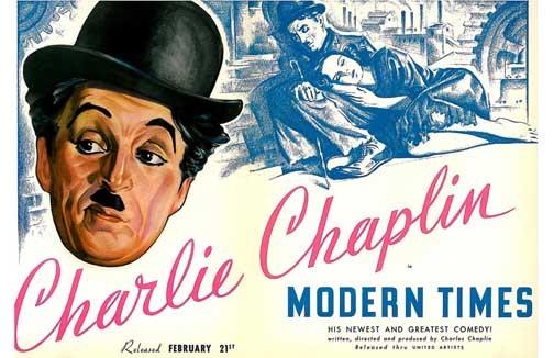 Charlie Chaplin MODERN TIMES movie poster 17x11