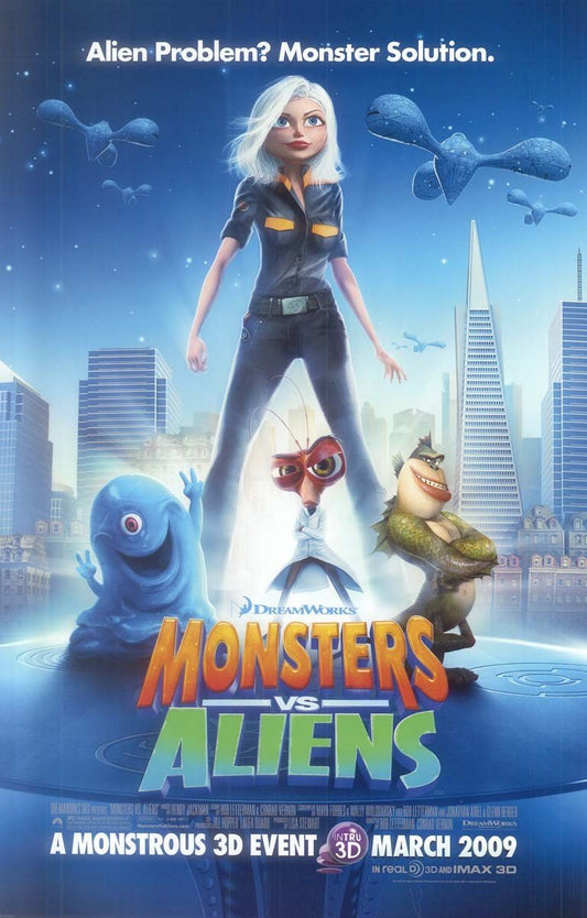 Reese Witherspoon MONSTERS VS. ALIENS Colbert original studio movie poster 11x17