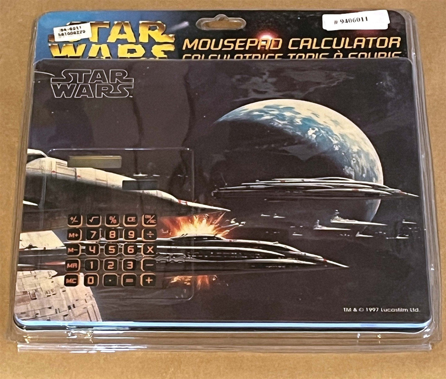 1997 STAR WARS Mousepad Calculator Ralph McQuarrie Rebel Fleet art