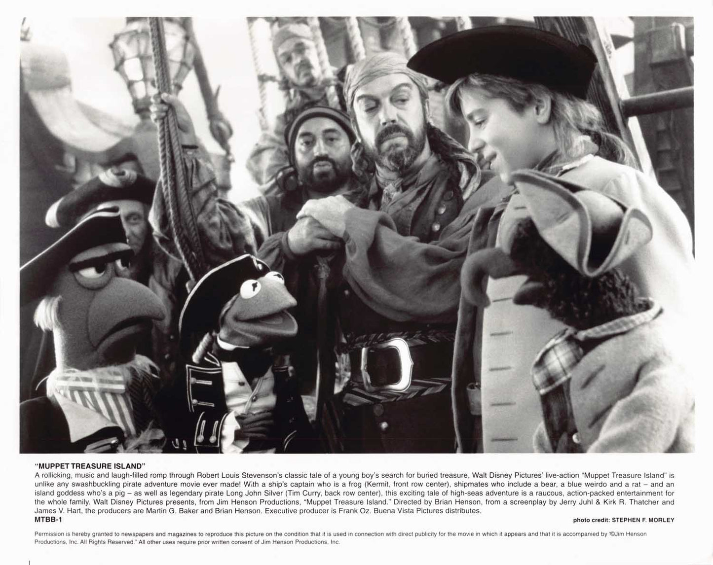 Tim Curry MUPPET TREASURE ISLAND Kermit the Frog original 8x10 press photo 1996