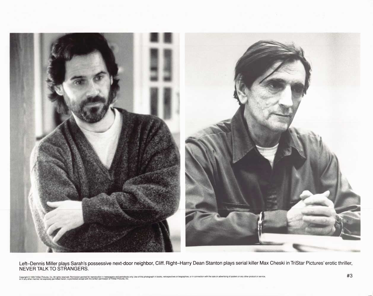 Dennis Miller NEVER TALK TO STRANGERS Harry Dean Stanton original 10x8 photo