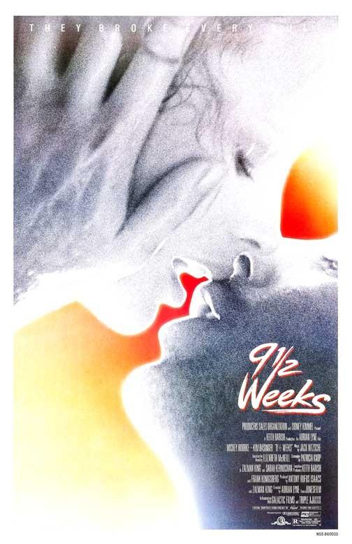 Mickey Rourke 9½ WEEKS Kim Basinger movie poster 11x17