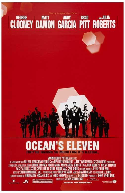 George Clooney OCEAN'S ELEVEN Brad Pitt Matt Damon movie poster 11x17