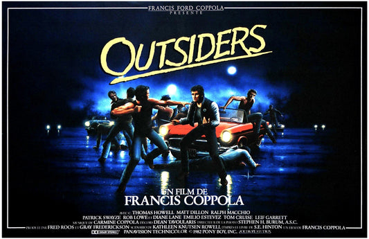 C. Thomas Howell OUTSIDERS Tom Cruise Patrick Swayze int'l movie poster 17x11