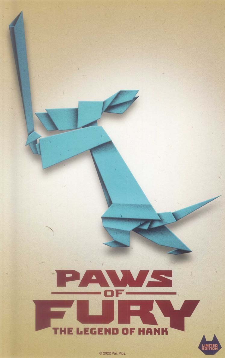 PAWS OF FURY LEGEND OF HANK original studio origami movie poster 11x17