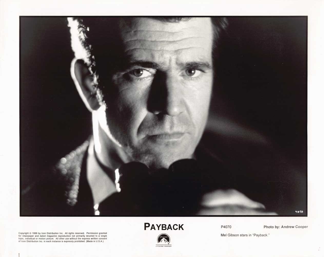 Mel Gibson PAYBACK original 8x10 press photo 1999