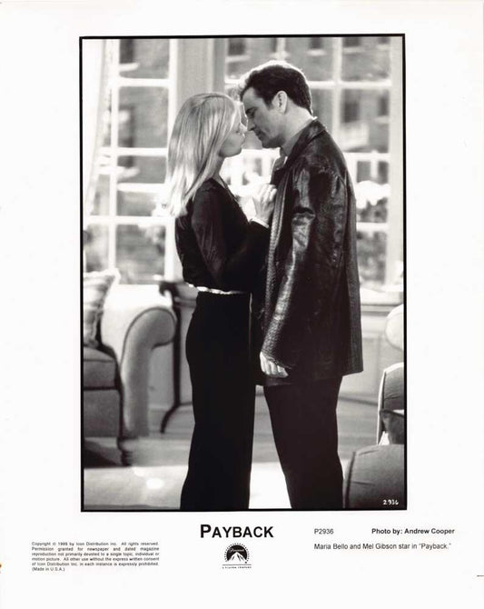 Mel Gibson PAYBACK Maria Bello original 8x10 press photo 1999