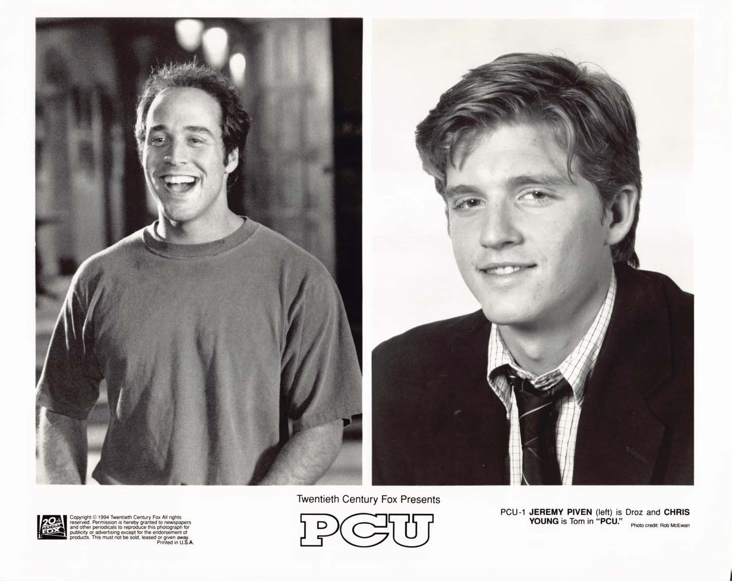 Jeremy Piven PCU Jon Favreau Chris Young 1994 original 8x10 press photos