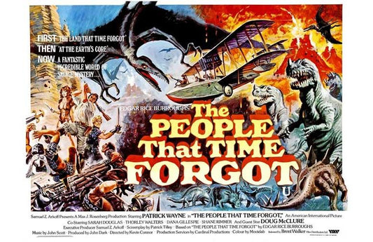 Patrick Wayne PEOPLE THAT TIME FORGOT Doug McClure movie poster 17x11