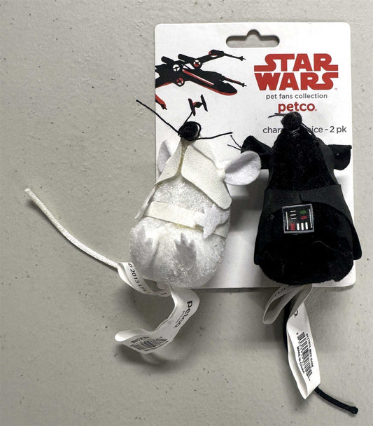 Petco STAR WARS character mice toys 2pk STORMTROOPER & DARTH VADER
