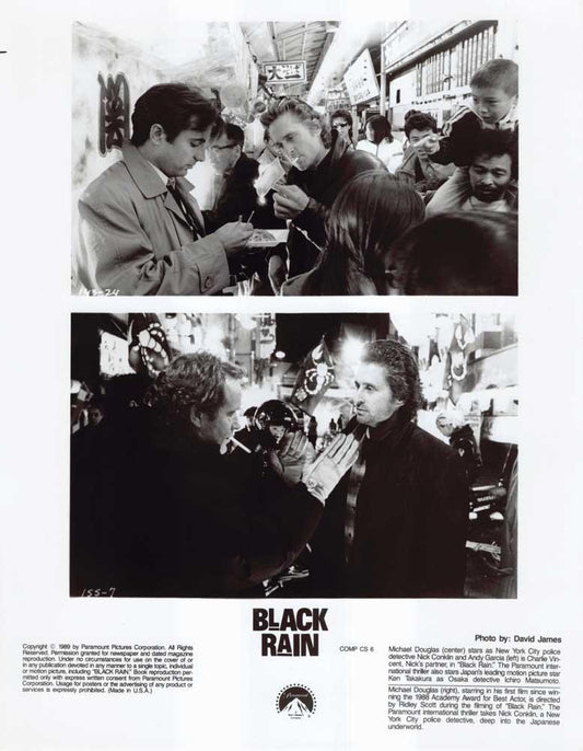 Michael Douglas BLACK RAIN Andy Garcia original 8x10 press photo Ridley Scott