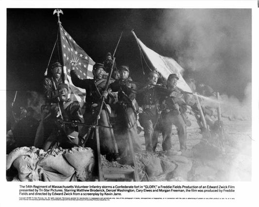 Tri-Star 1984 GLORY press photo 8x10 Morgan Freeman Cary Elwes Denzel Washington