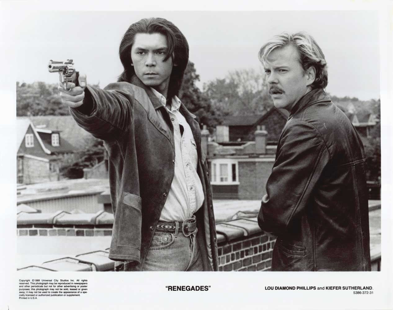 Kiefer Sutherland RENEGADES Lou Diamond Phillips original press photos 1989